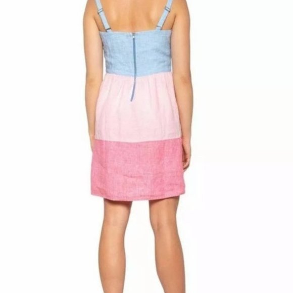 Cynthia Rowley Colour Block Linen Sundress Large - Picture 3 of 10